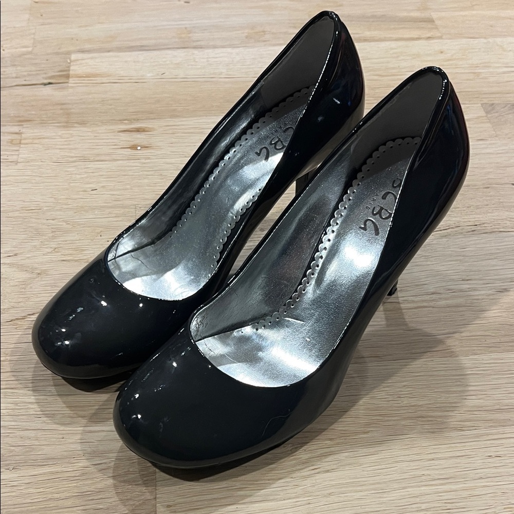 BCBG Paris Dark Grey Patent Heels
